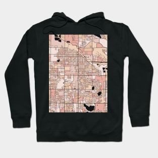 Fort Collins Map Pattern in Soft Pink Pastels Hoodie